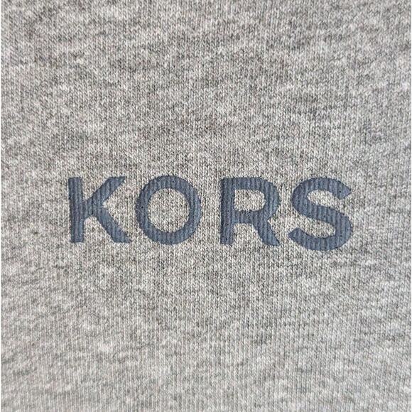 Michael Kors Track Jacket Mens Small Full Zip Gray Navy White Knit Bomber Stripe - Picture 2 of 12